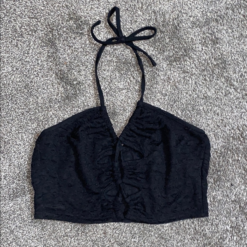 Black Cut Out SHEIN Halter Top